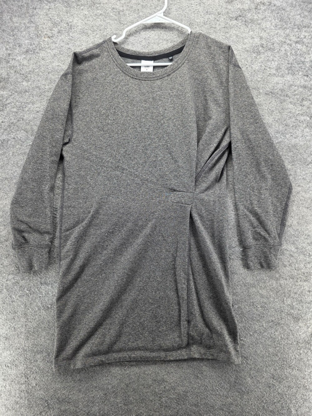 CABI Dress Womens Medium Long Sleeve Gray Ruched Athleisure